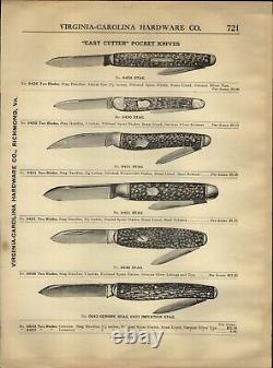 1910s PAPER AD 14 PG Easy Cutter Pocket Knife Knives Stag Pearl Press Button