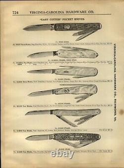 1910s PAPER AD 14 PG Easy Cutter Pocket Knife Knives Stag Pearl Press Button