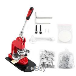 25/32/58MM Button Maker Machine Badge Punch Press Tool+1000 Parts +Circle Cutter