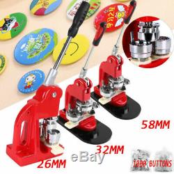 25/32mm Badge Maker Machine Making Pin Button Badge Press+Cicle Cutter+1000Parts