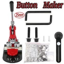 25mm Badge Maker Machine Making Pin Button Punch Press + 1000pc Cutter Kits