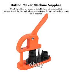 25mm Button Maker Machine Pin Badge Press Set Detachable With Circle Cutter