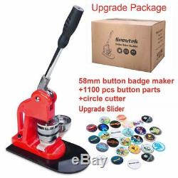 2 1/4 58mm Button Maker Badge Punch Press Machine with 1000 Parts Circle Cutter