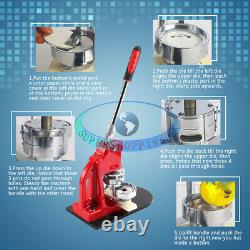 2.28 Button Badge Maker Punch Press Machine 100 PCS Parts & Circle Cutter NEW