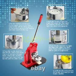 2.28 Button Maker Machine Badge Punch Press 100 Parts Circle Cutter Tool 58mm
