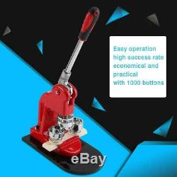 32MM Badge Punch Press Pin Maker Machine With 1000 Button Parts + Circle Cutter