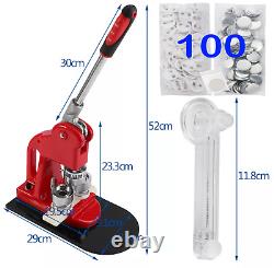 32mm 1.25 Badge Button Maker Press Punch Machine +100 Badge parts & Cutter