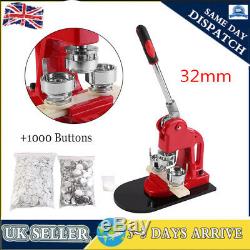 32mm Badge Maker Machine Making Pin Button Badges Press Cutter 1000 Buttons