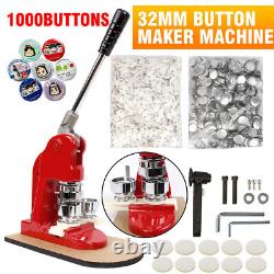 32mm Button Badge Maker Machine Making Pin Button Badge Press Cutter 1000 Parts