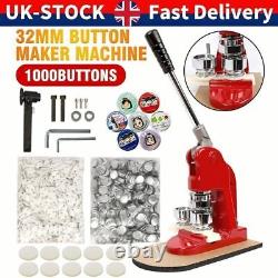 32mm Button Badge Maker Machine Making Pin Button Badge Press Cutter 1000 Parts