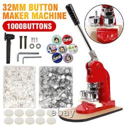 32mm Button Badge Maker Machine Making Pin Button Badge Press Cutter 1000 Parts