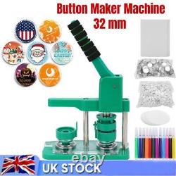 32mm Button Maker 1.3 Badge Punch Press Machine Circle Cutter Metal Slider Base