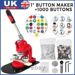 32mm Button Maker Badge Maker Press Machine 1000pc Button Supplies Circle Cutter