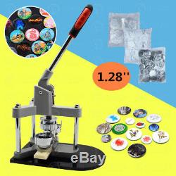 32mm Button Maker Badge Press Machine Circle Cutter 300PCS Round Pin Buttons DIY