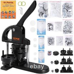 3in1 Button Maker Machine Pin Press Kit with 300 Button Parts and Circle Cutter