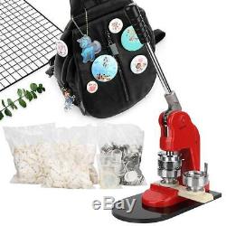 44mm Button Maker Badge Punch Press Machine Set With 500 Buttons + Round Cutter