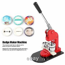 44mm Red Button Maker Badge Punch Press Machine Cutter 500pcs Free Buttons Tools