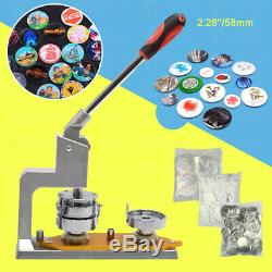 58mm 2.28'' Badge Button Maker Punch Press Machine Circle Cutter 300Set Supplies