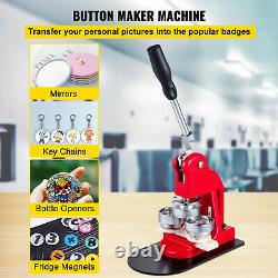 58mm 2.28 Button Badge Maker Punch Press Machine 500Pcs Buttons Circle Cutter