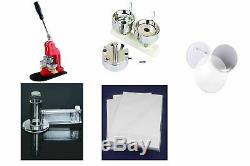 58mm Badge Punch Press Maker Machine With 100 Circle Button Parts Paper Cutter