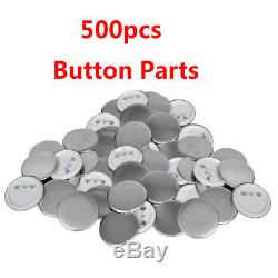 58mm Button Maker Badge Punch Press Machine + 500 Button Parts Cutter Medal DIY