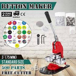 75mm(3) Button Badge Maker press 500 Pcs Handle Circle Cutter 200-300pcs/H