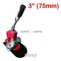 75mm 3 Button Maker Machine Badge Punch Press 100 Parts Circle Cutter Tool #A6