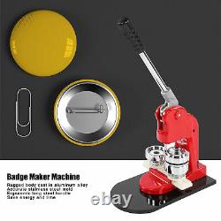 Accurate 44mm Button Maker Badge Punch Press Machine+1000pc Button Parts Cutter