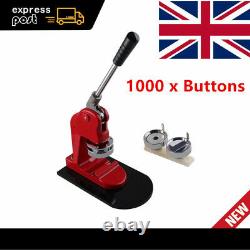 Accurate 58mm Button Maker Badge Punch Press Machine+1000 Parts Circle Cutter