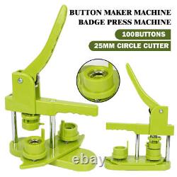 Badge Maker Machine 25mm Punch Press Machine 100 Button Parts and Circle Cutter