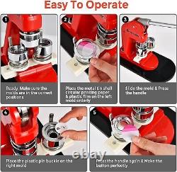 Badge Maker Machine Making Pin Button Punch Press 1000 Cutter Kit RRP £84.99