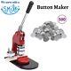 Button Badge Maker Punch Press Circle Cutter with 500 pcs Pinback Button Parts