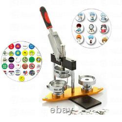 Button Badge Maker Punch Press Machine & 300PCS Round Pin Parts & Circle Cutter