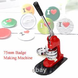 Button Maker 75mm Badge Maker Press Machine With Circle Cutter 500 Sets