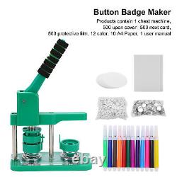 Button Maker Badge Press Machine Circle Cutter 500 Buttons 32mm with Color Pen