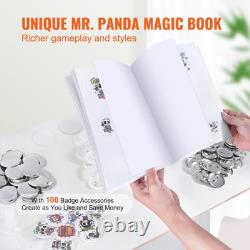 Button Maker Kit 58mm Badge Punch Press with 100 Button Parts and Circle Cutter