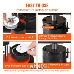 Button Maker Kit 58mm Badge Punch Press with 100 Button Parts and Circle Cutter
