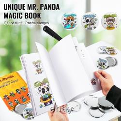 Button Maker Machine 58mm DIY Badge Press Kit with 500 Button Parts and Cutter
