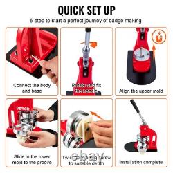 Button Maker Machine 58mm DIY Badge Press Kit with 500 Button Parts and Cutter