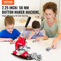 Button Maker Machine 58mm DIY Badge Press Kit with 500 Button Parts and Cutter