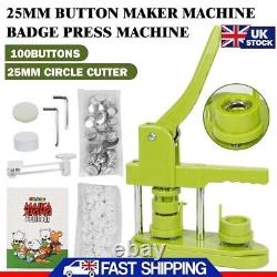 Button Maker Machine Badge Press Machine 25mm+100 Buttons+25mm Circle Cutter UK
