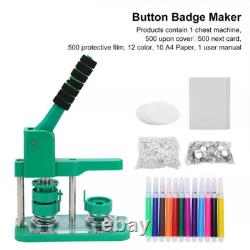 Button Maker Machine Badge Press Machine Circle Cutter 32mm 100 Buttons Kit
