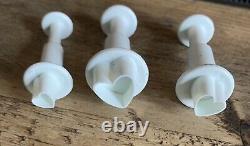 Cake Icing Fondant set of 3 Heart Press Button Cutters