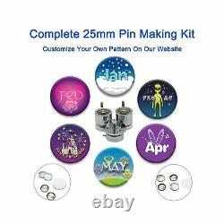 ChiButtons Button Maker Kit 25mm Badge Press Machine Adjustable Circle Cutter