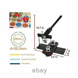 ChiButtons Button Maker Kit 25mm Badge Press Machine Adjustable Circle Cutter