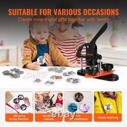 DIY Button Maker Kit 58mm Pin Press Machine with 100 Button Parts Circle Cutter