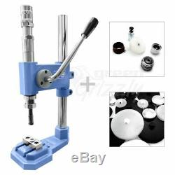 Industrial stroke button making press cover machine + mould, cutter, buttons