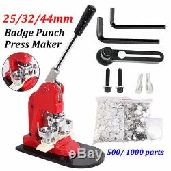 New 25/32/44mm Button Maker Machine Making Pin Press 3 Dies Kit With Circle Cutter
