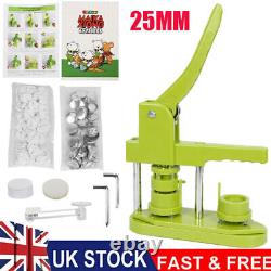 UK 25mm Button Maker Machine Badge Press Tool + 100 Buttons + 25mm Circle Cutter