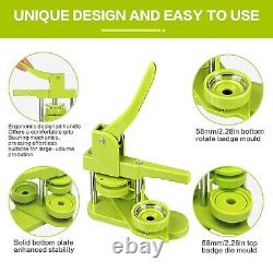 UK 58mm Button Maker Machine Badge Press Tool + 100 Button + 58mm Circle Cutter